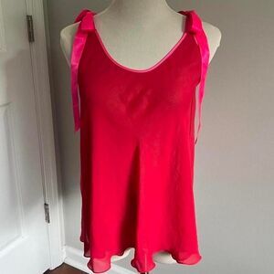 Y2K RED AND PINK TIE VICTORIA'S‎ SECRET TANK TOP
